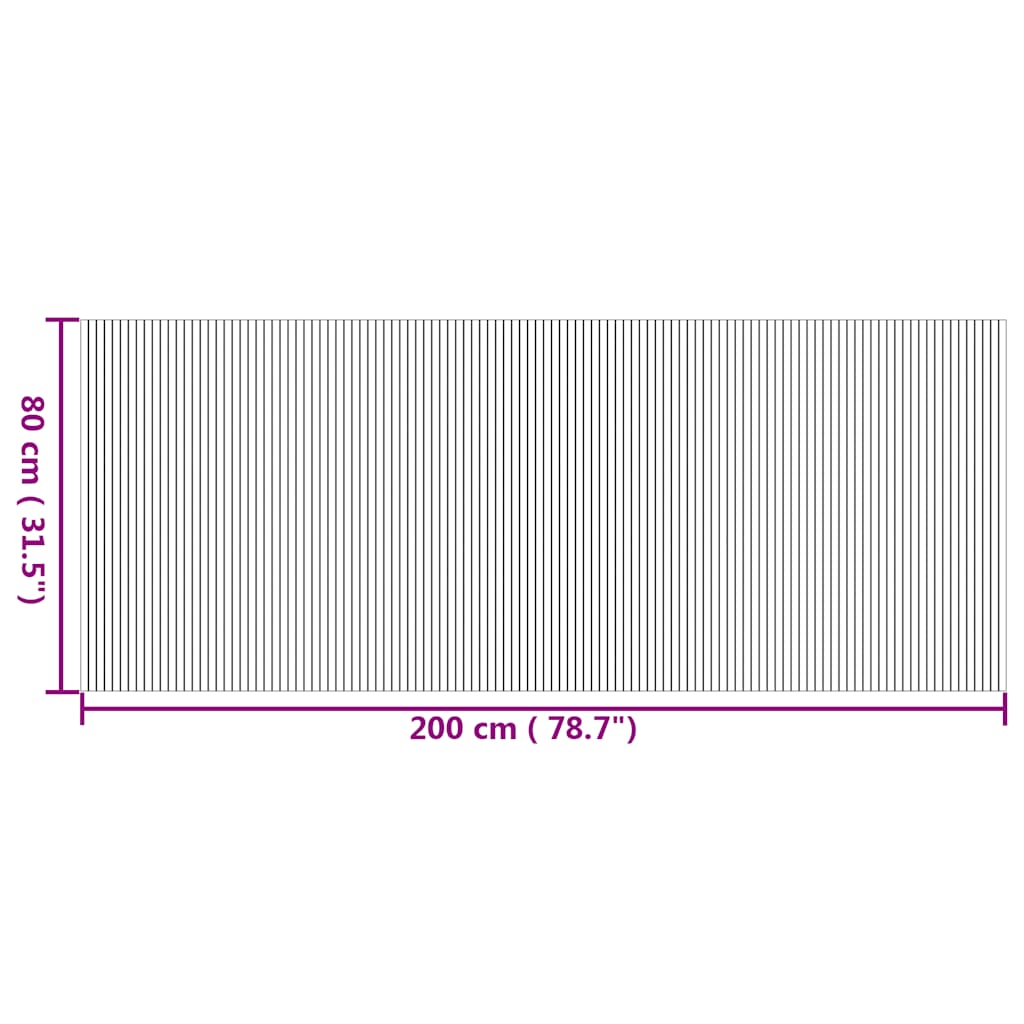 Tepih pravokutni prirodni 80 x 200 cm od bambusa