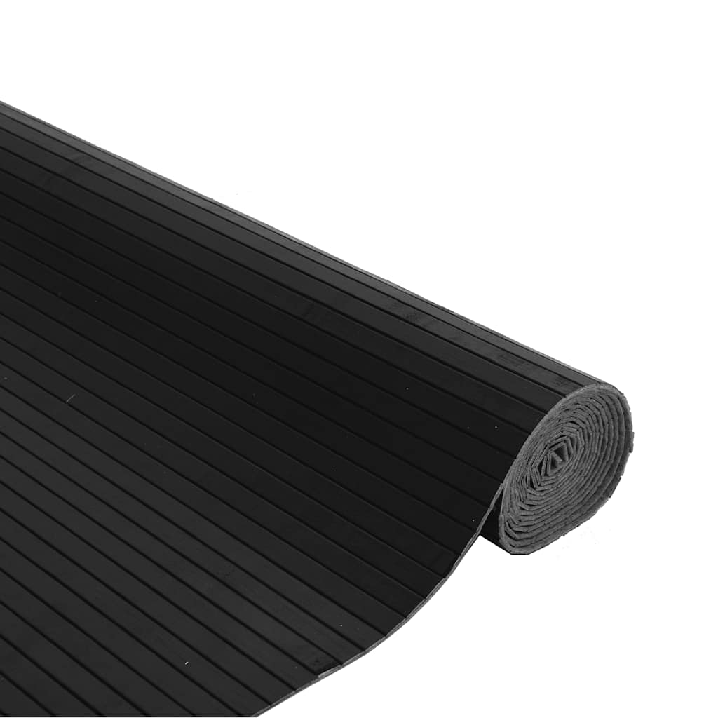 Tepih pravokutni crni 80 x 500 cm od bambusa