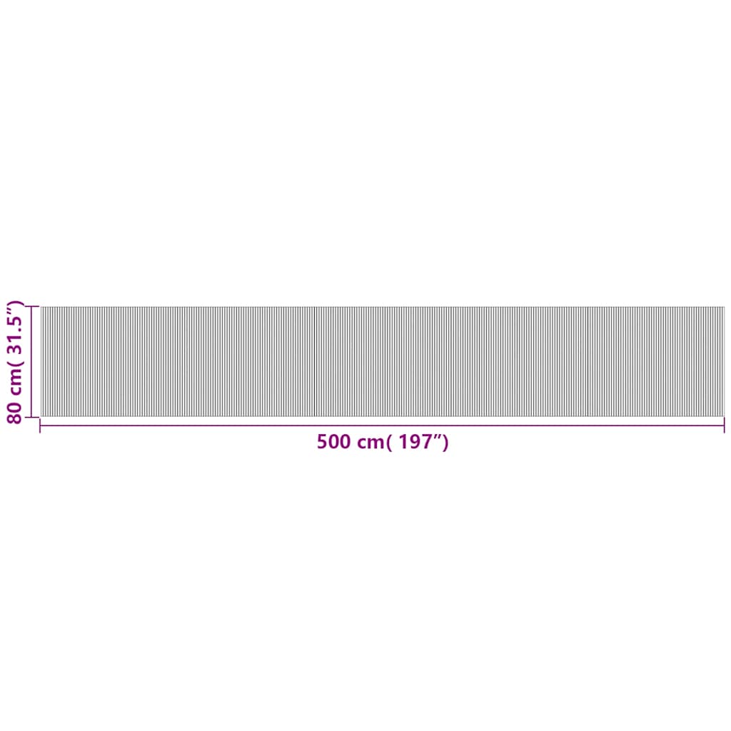 Tepih pravokutni crni 80 x 500 cm od bambusa