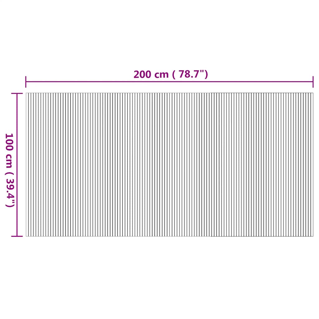 Tepih pravokutni prirodni 100 x 200 cm od bambusa