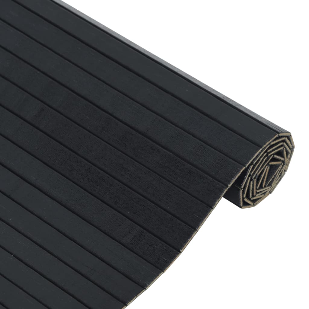 Tepih pravokutni crni 100 x 300 cm od bambusa