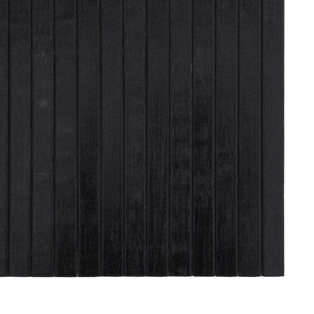 Tepih pravokutni crni 100 x 300 cm od bambusa