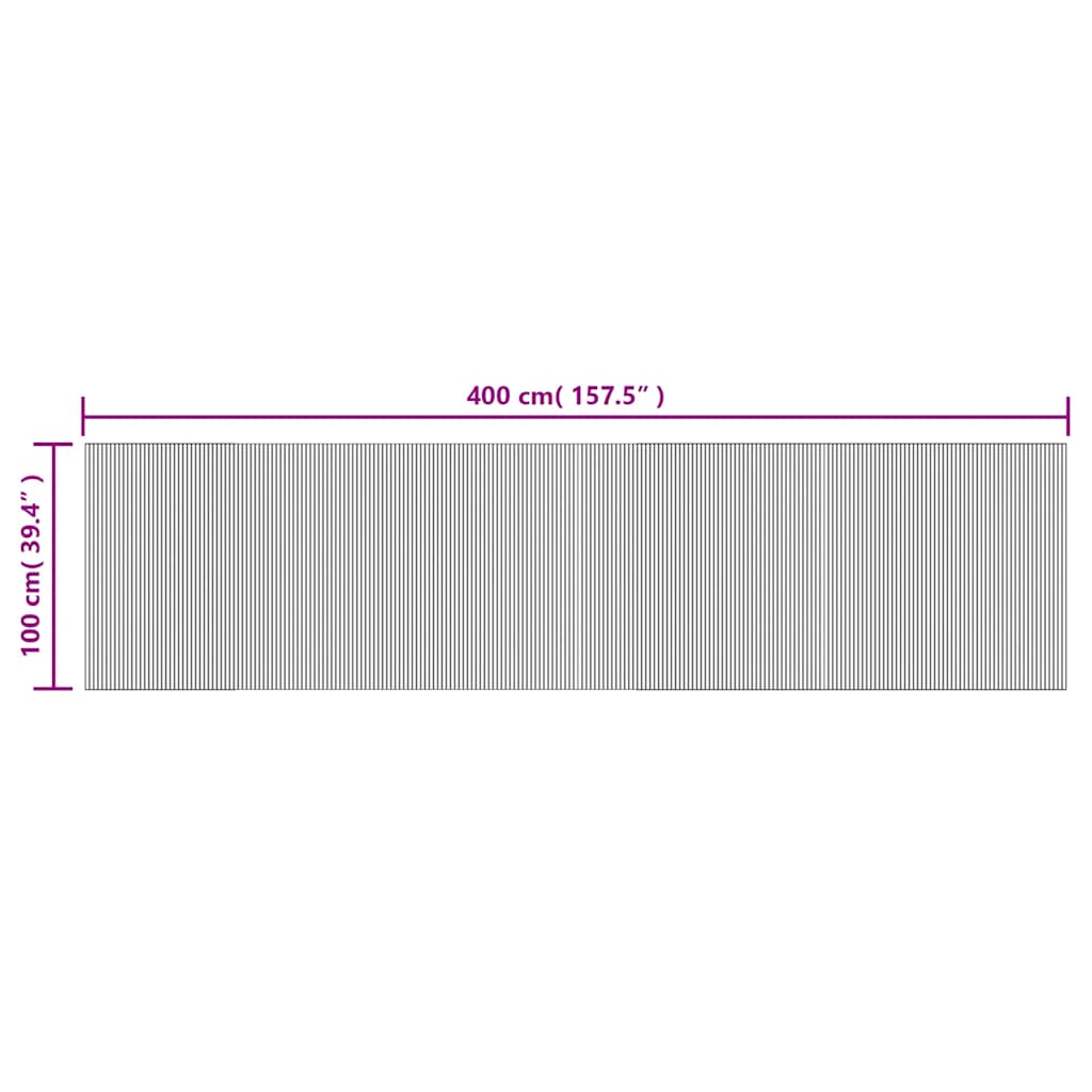 Tepih pravokutni smeđi 100 x400 cm od bambusa