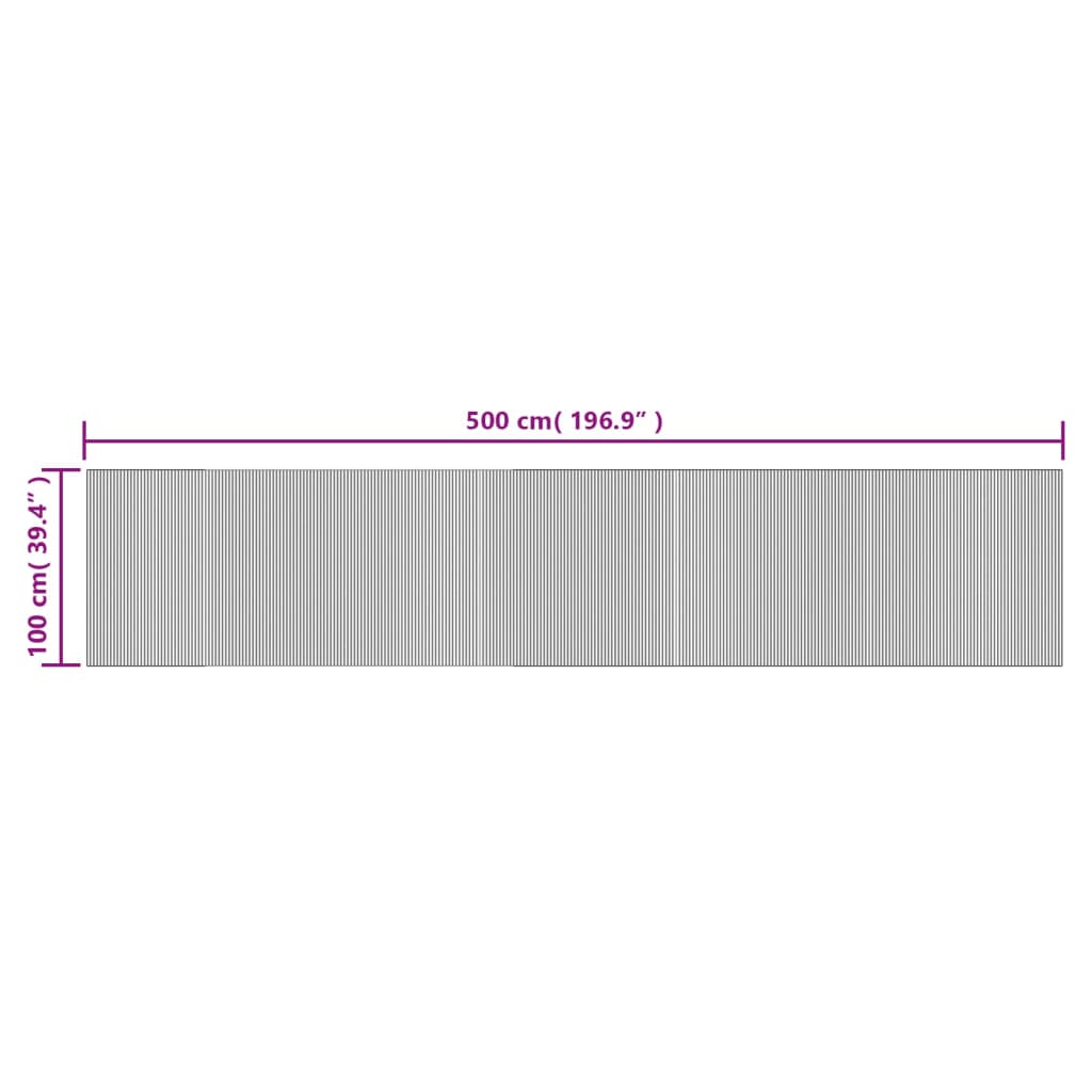 Tepih pravokutni tamnosmeđi 100 x 500 cm od bambusa