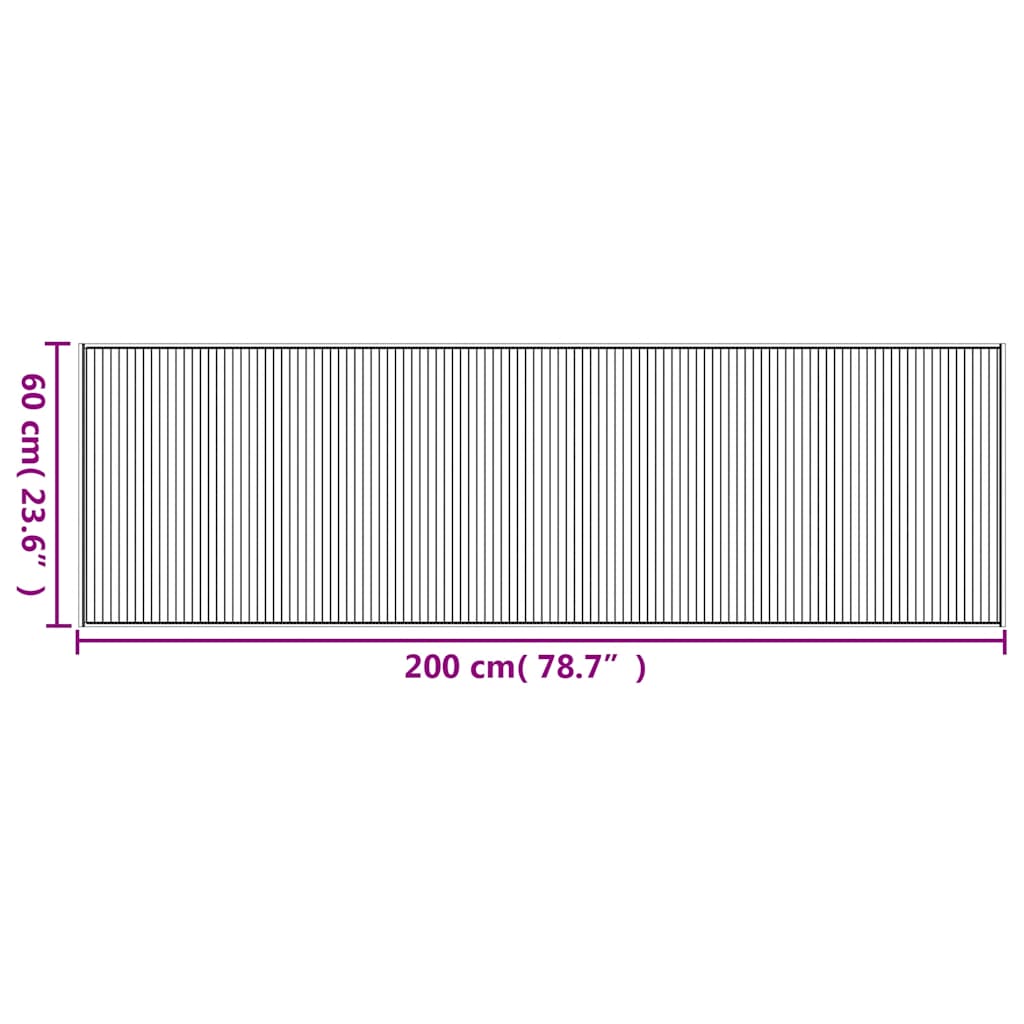 Tepih pravokutni smeđi 60 x 200 cm od bambusa