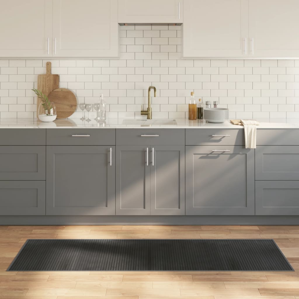 Tepih pravokutni sivi 60 x 200 cm od bambusa