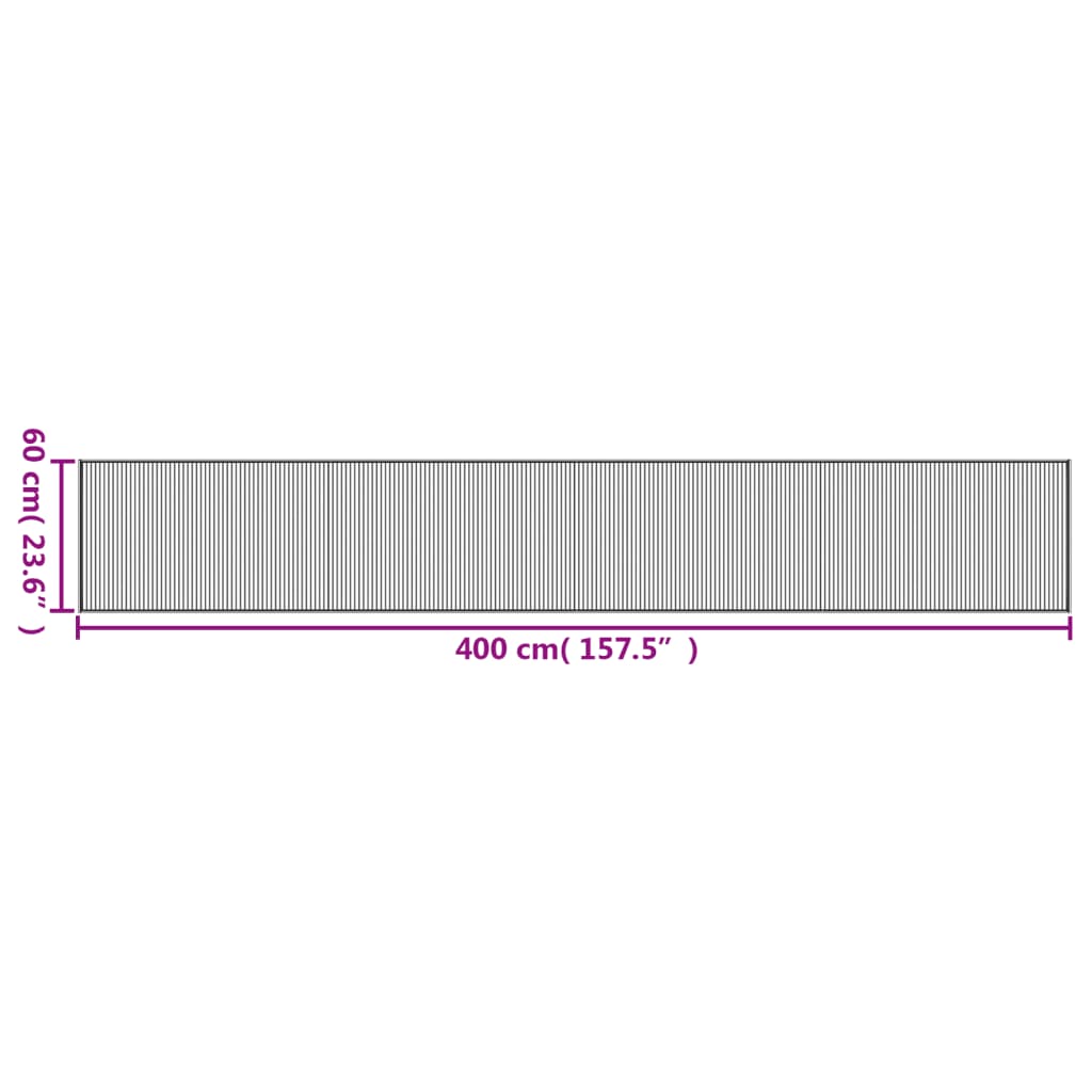 Tepih pravokutni svijetli prirodni 60 x 400 cm od bambusa