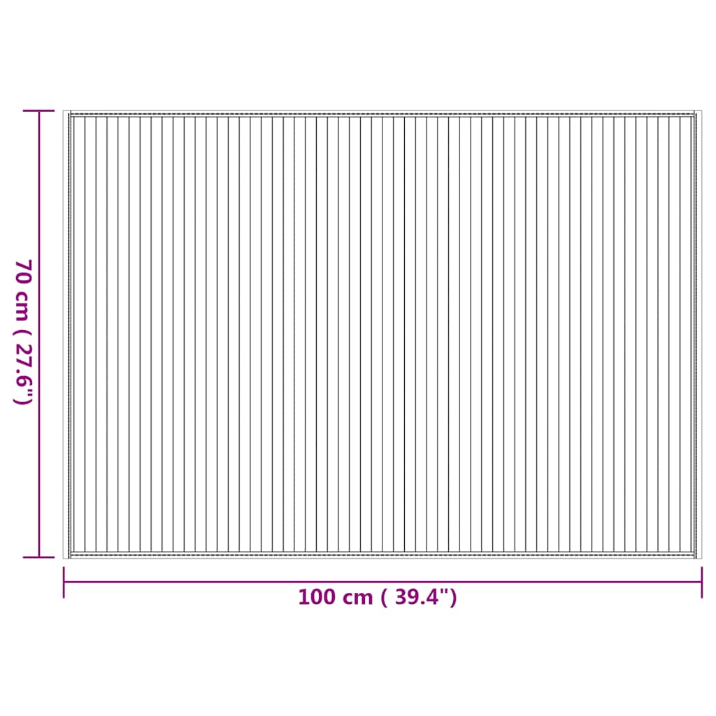 Tepih pravokutni prirodni 70 x 100 cm od bambusa