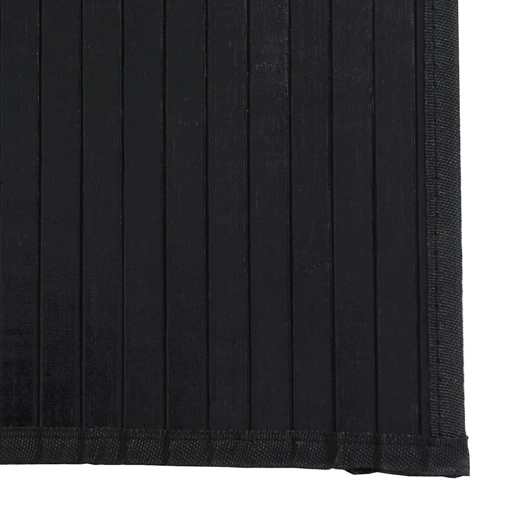 Pravokutni tepih crni 70x200 cm bambus