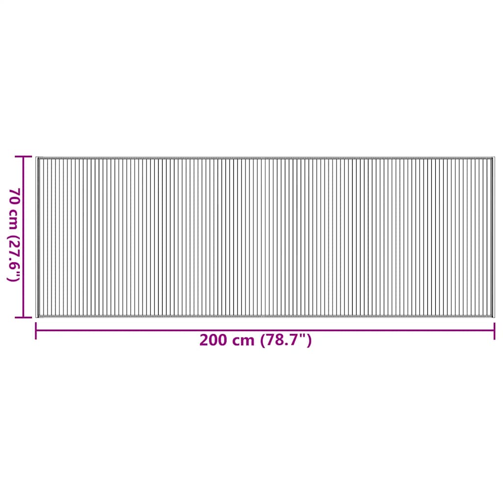 Tepih pravokutni smeđi 70 x 200 cm od bambusa