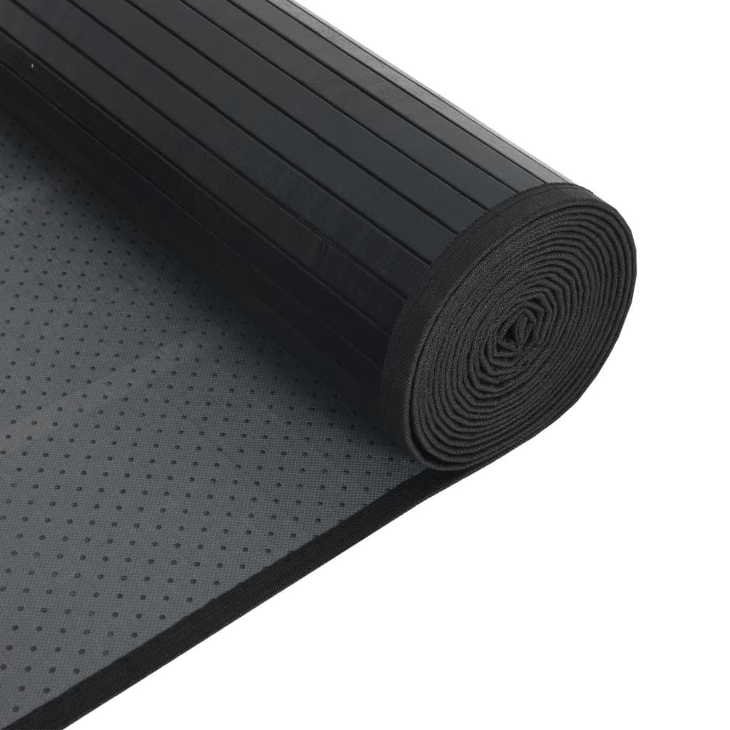 Tepih pravokutni crni 70 x 300 cm od bambusa