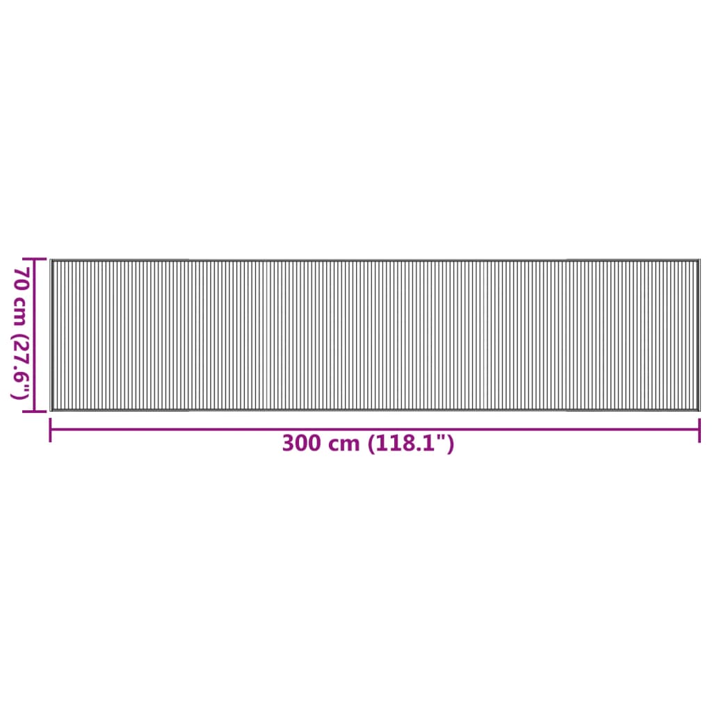 Tepih pravokutni tamnosmeđi 70 x 300 cm od bambusa
