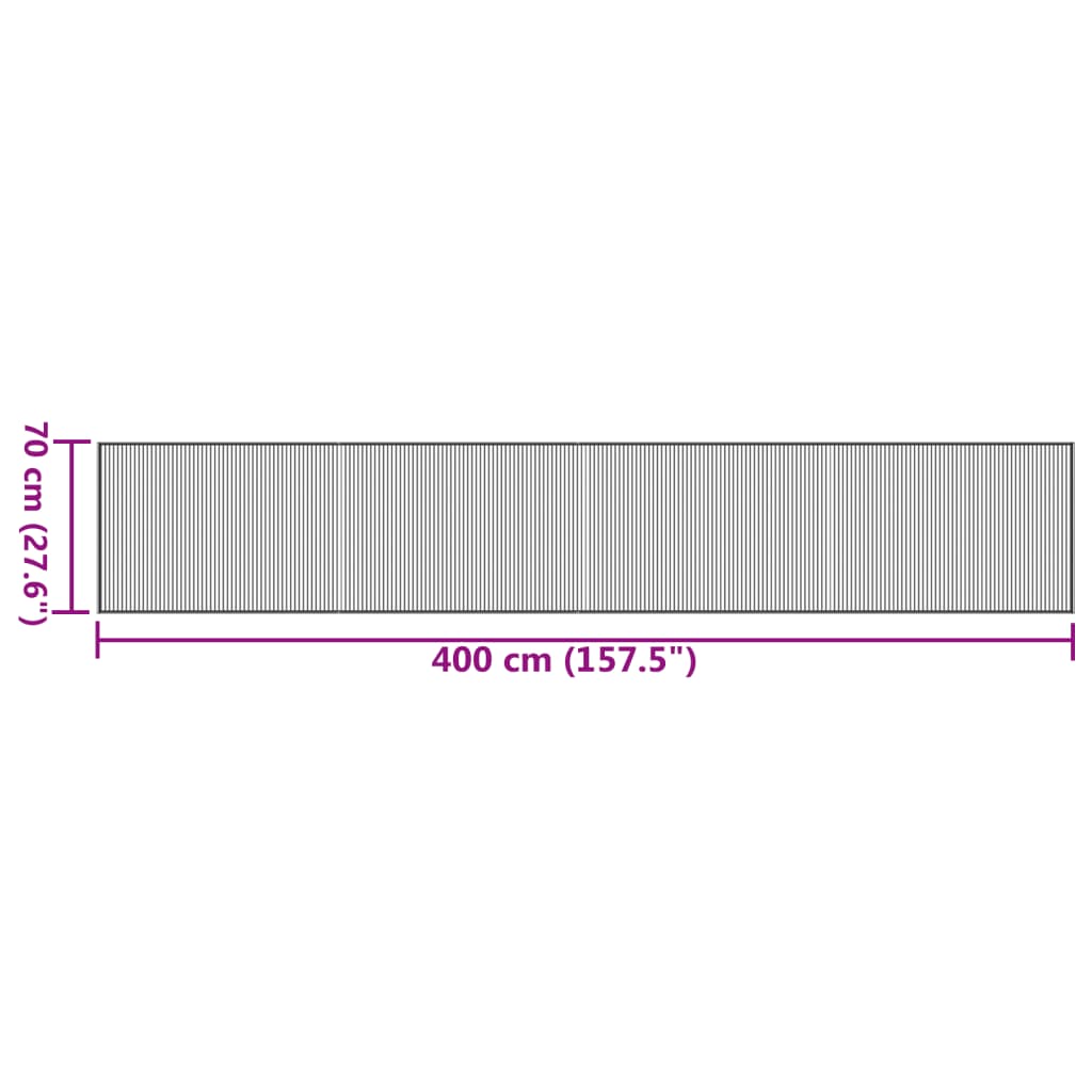 Tepih pravokutni crni 70 x 400 cm od bambusa