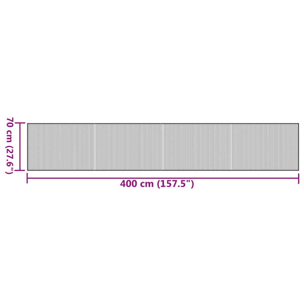 Tepih pravokutni sivi 70 x400 cm od bambusa