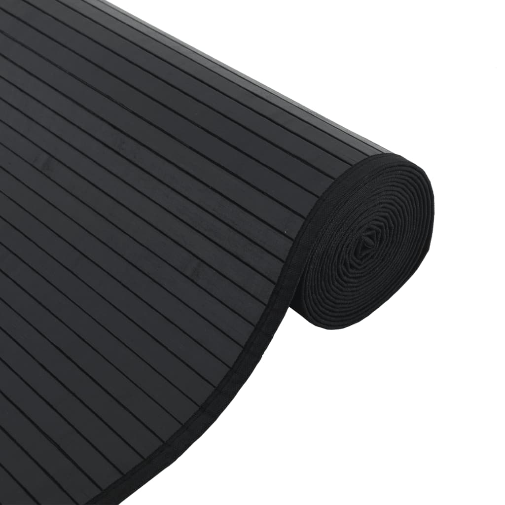 Tepih pravokutni crni 70 x 500 cm od bambusa