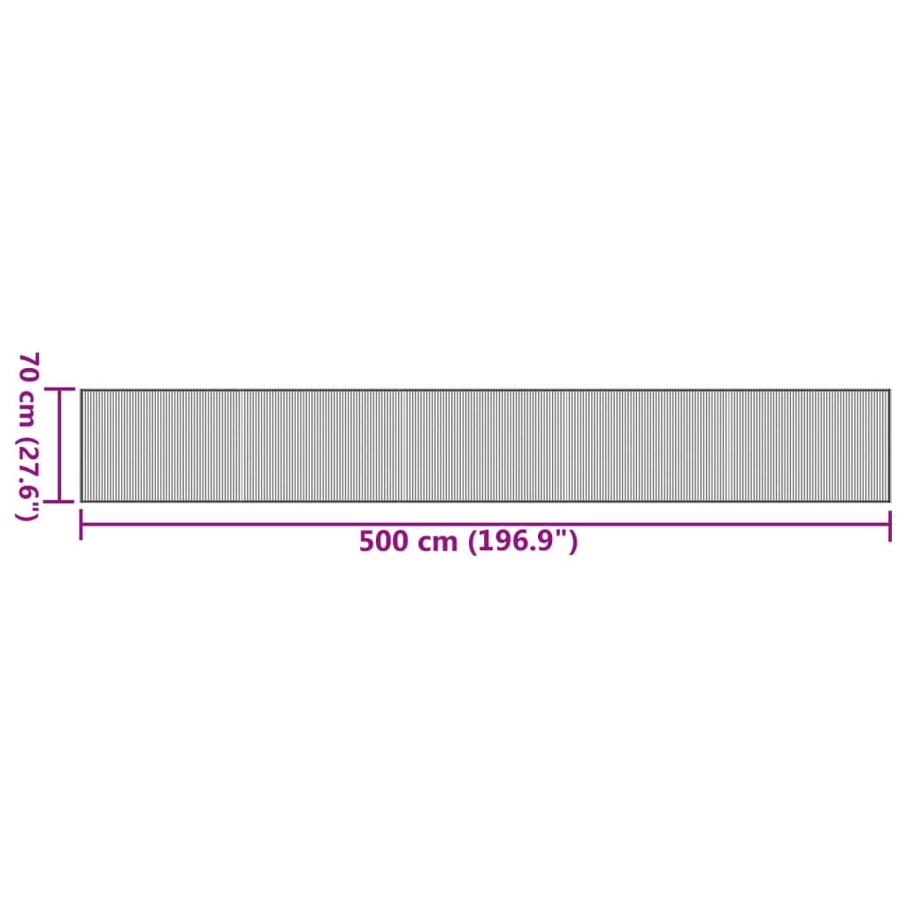 Tepih pravokutni svijetli prirodni 70 x 500 cm od bambusa