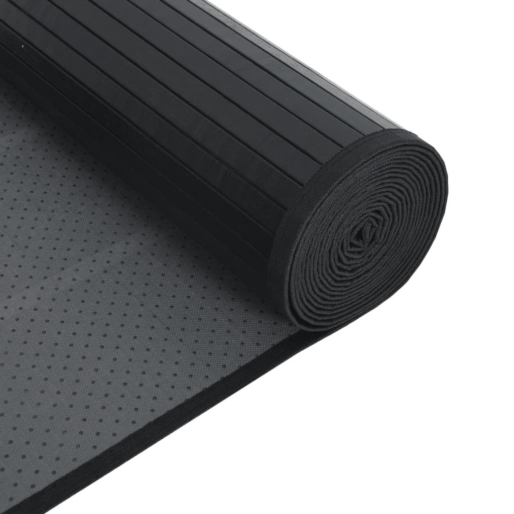 Tepih pravokutni crni 70 x 1000 cm od bambusa