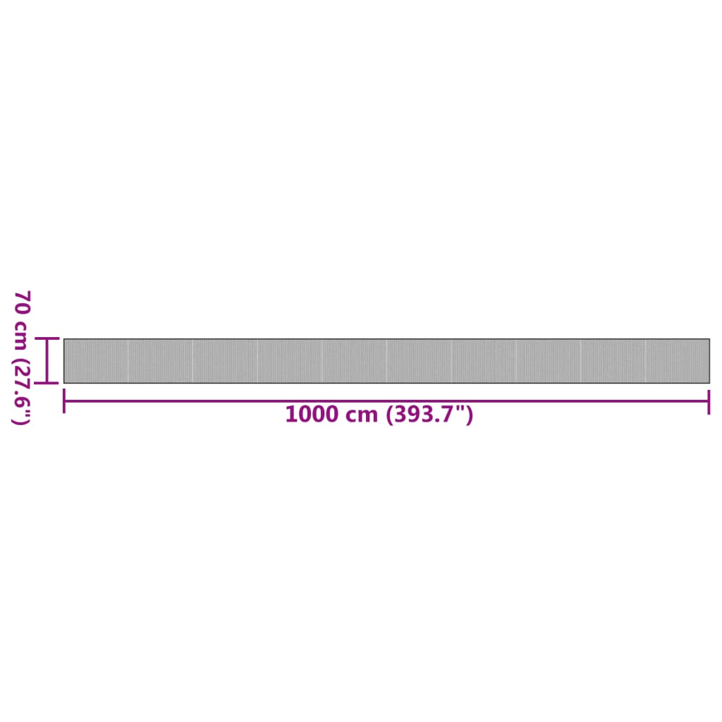 Tepih pravokutni crni 70 x 1000 cm od bambusa