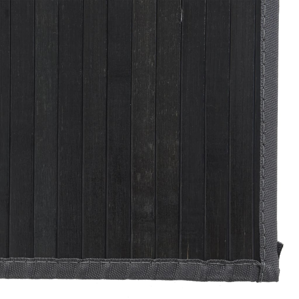 Tepih pravokutni crni 80 x 400 cm od bambusa