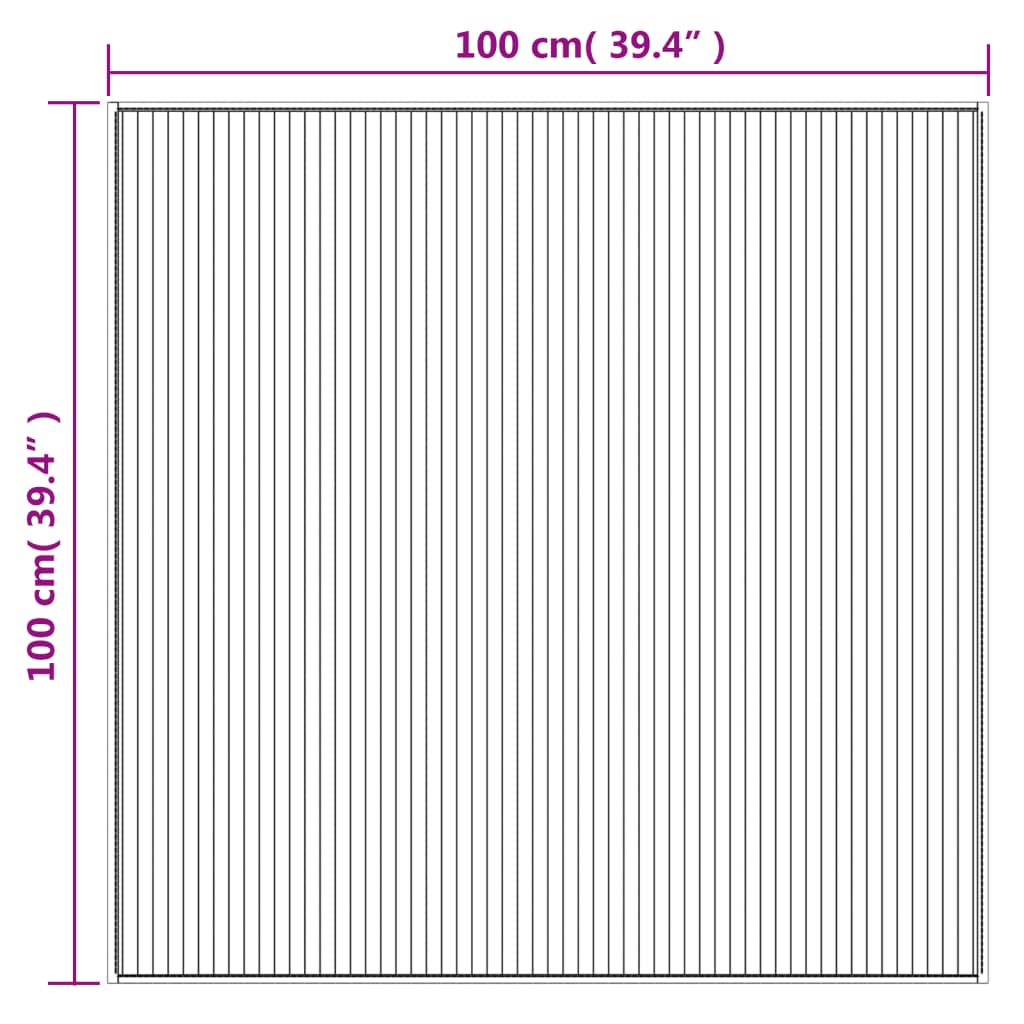 Četvrtasti tepih svijetli prirodni 100 x 100 cm od bambusa