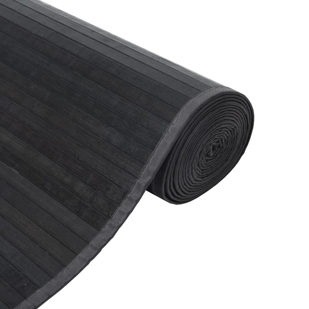 Tepih pravokutni sivi 100 x 200 cm od bambusa