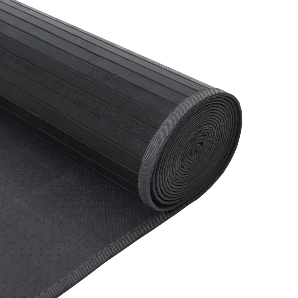 Tepih pravokutni sivi 100 x 200 cm od bambusa