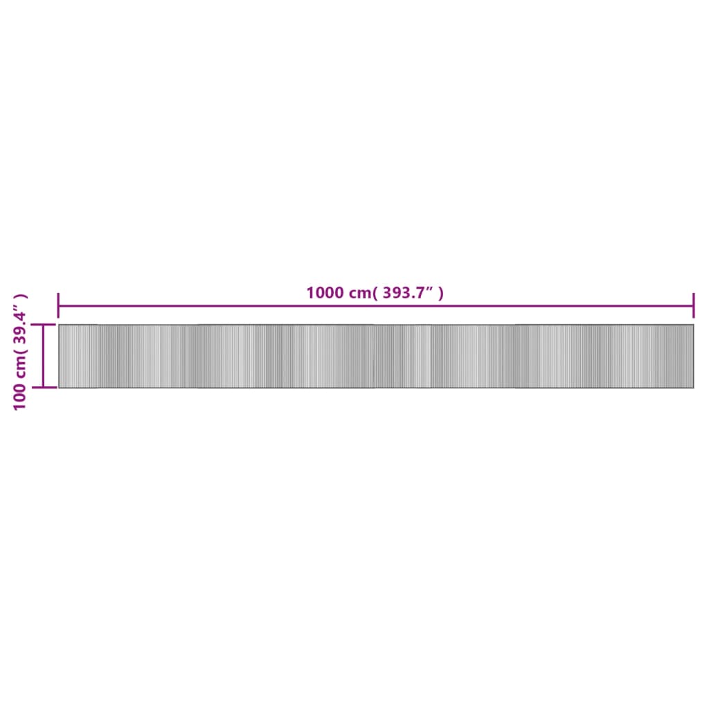 Tepih pravokutni tamnosmeđi 100 x 1000 cm od bambusa