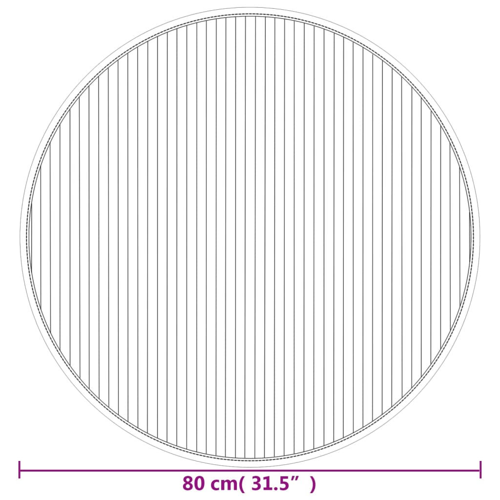 Okrugli tepih svijetli prirodni 80 cm od bambusa