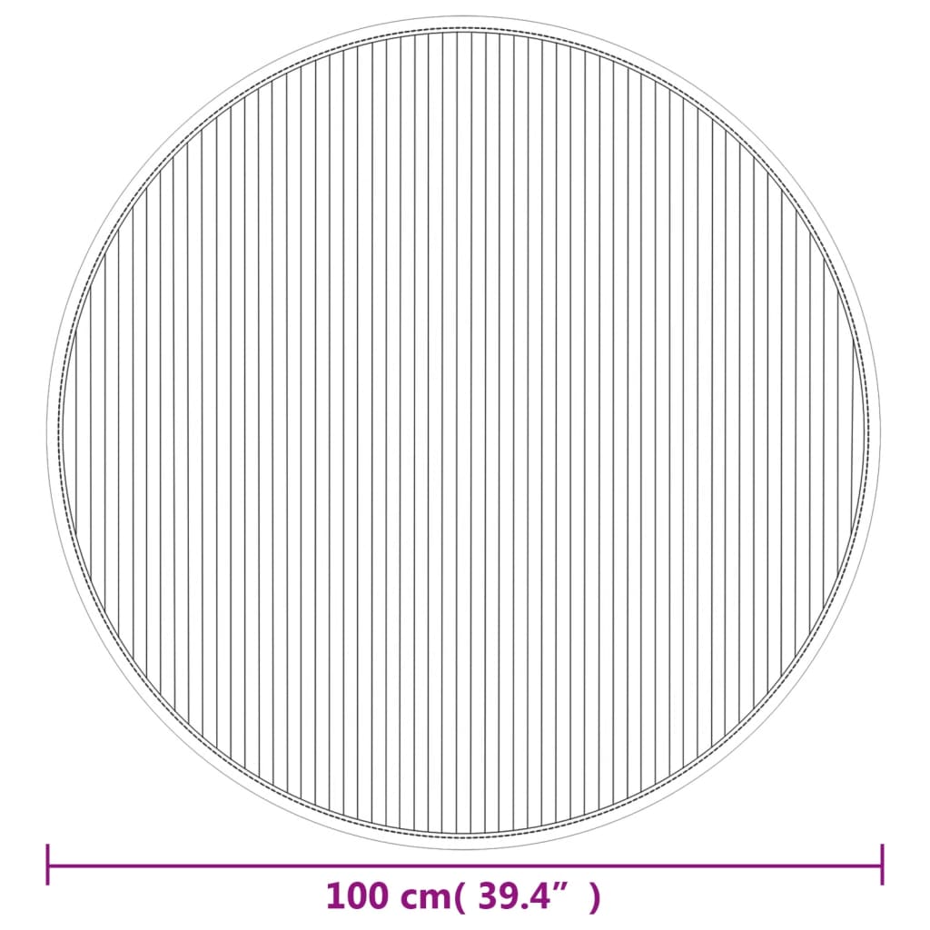 Okrugli tepih tamnosmeđi 100 cm bambus