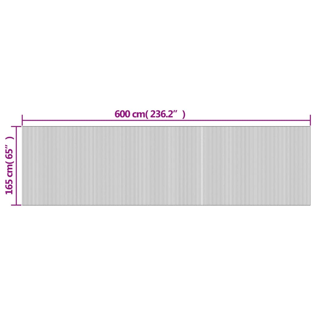 Sobna pregrada bijela širina 600 cm visina 165 cm od bambusa
