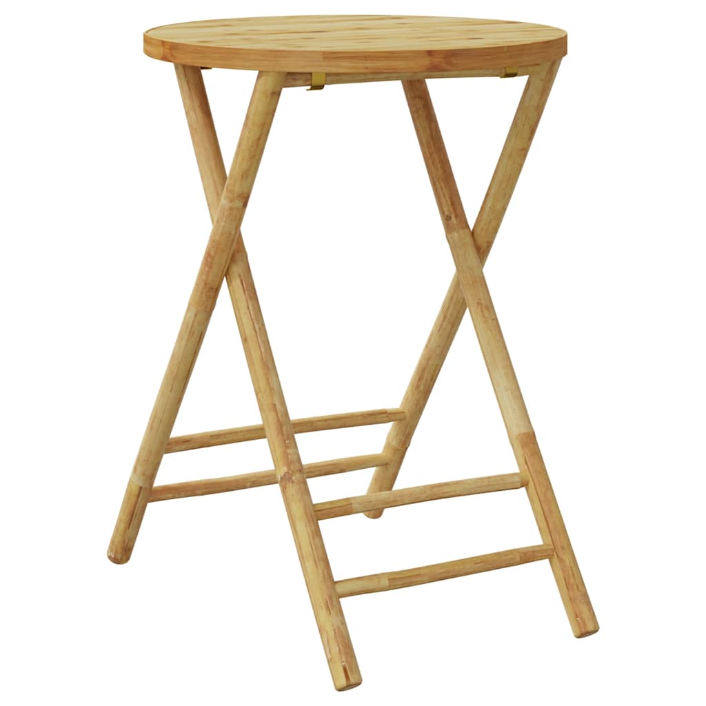 3-dijelni sklopivi bistro set s tamnosivim jastucima bambus