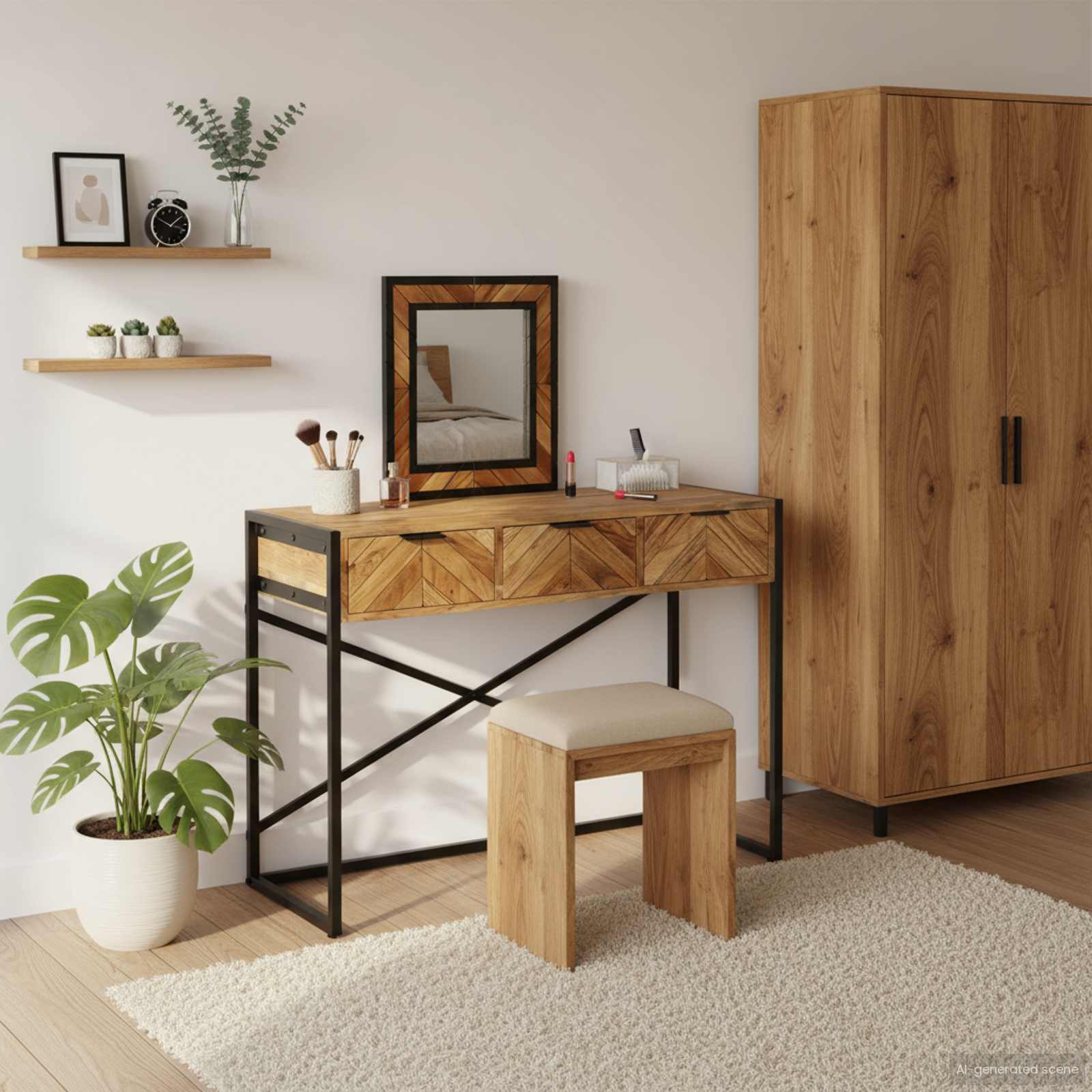 Toaletni stol Smeđa 100 x 40 x 120 cm Čvrsto drvo akacije