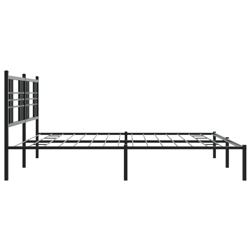Metalni okvir za krevet s uzglavljem crni 183x213 cm