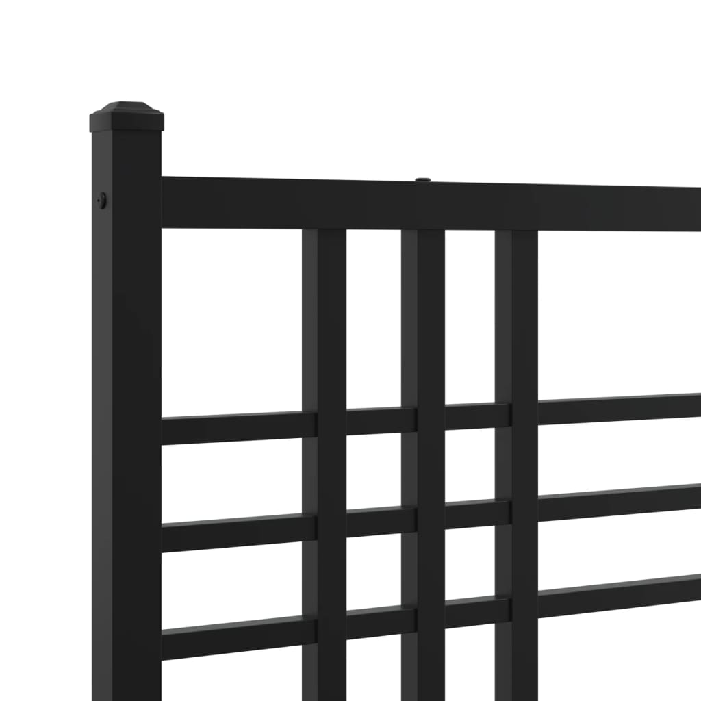 Metalni okvir kreveta uzglavlje i podnožje crni 75x190 cm
