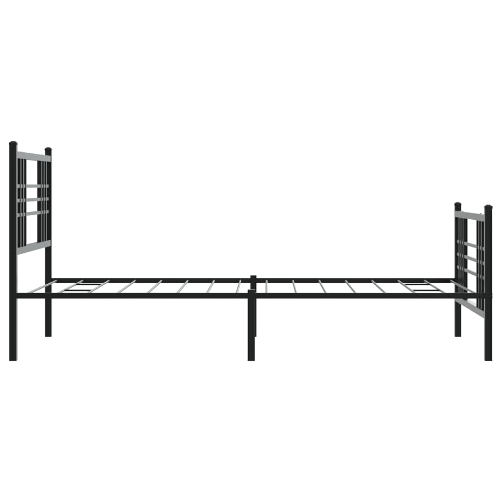 Metalni okvir kreveta uzglavlje i podnožje crni 90x190 cm
