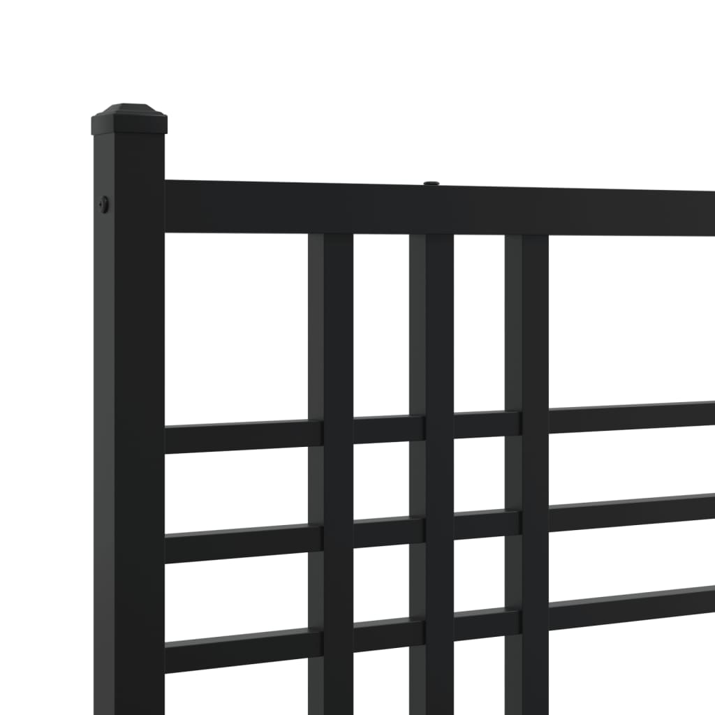 Metalni okvir kreveta uzglavlje i podnožje crni 90x190 cm