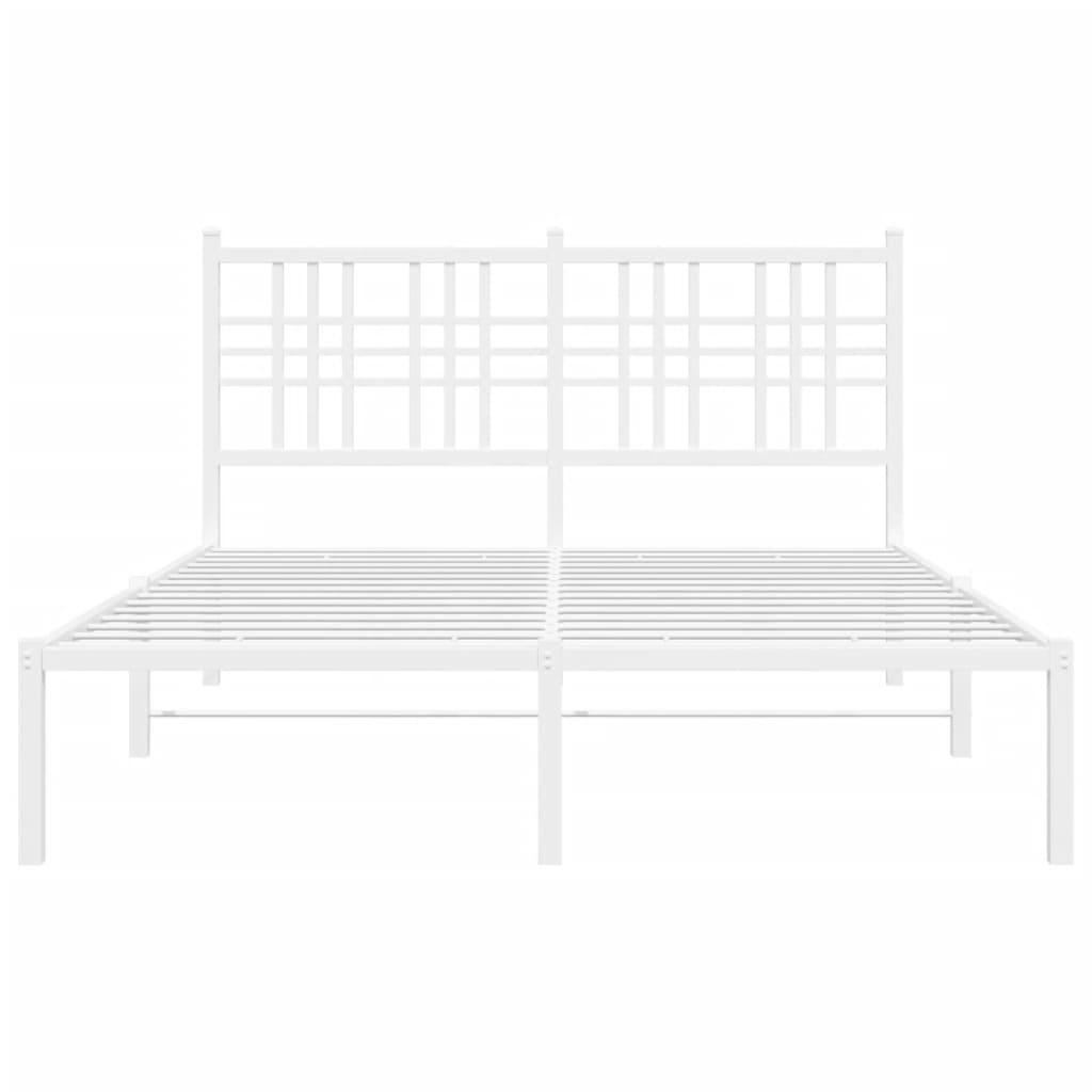 Metalni okvir za krevet s uzglavljem bijeli 120x200 cm
