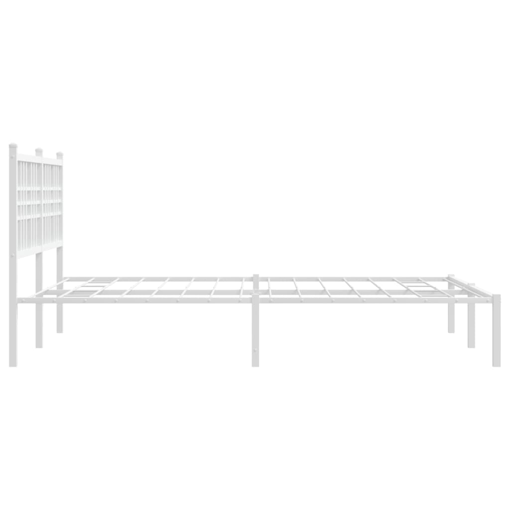 Metalni okvir za krevet s uzglavljem bijeli 140 x 190 cm