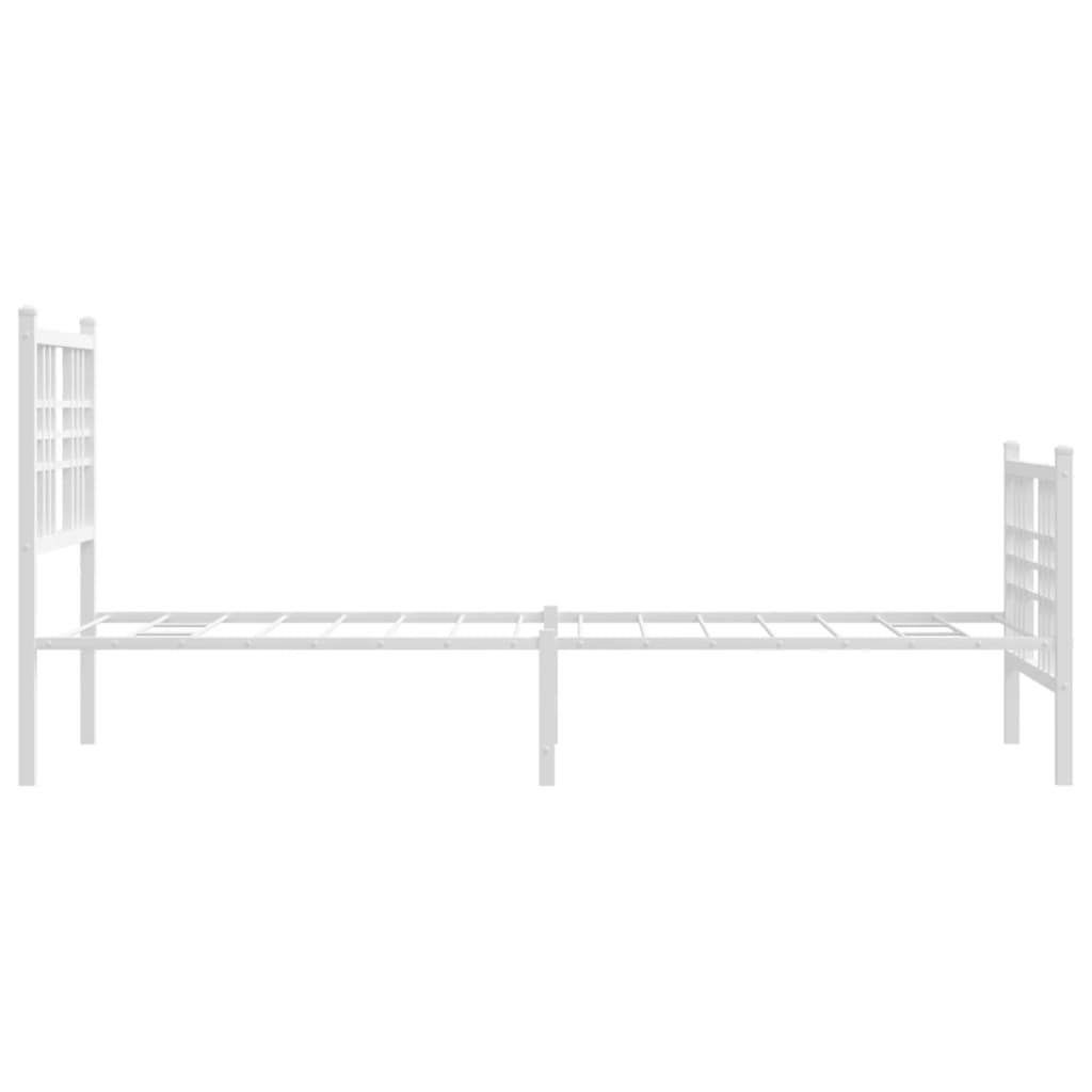 Metalni okvir kreveta uzglavlje i podnožje bijeli 80x200 cm