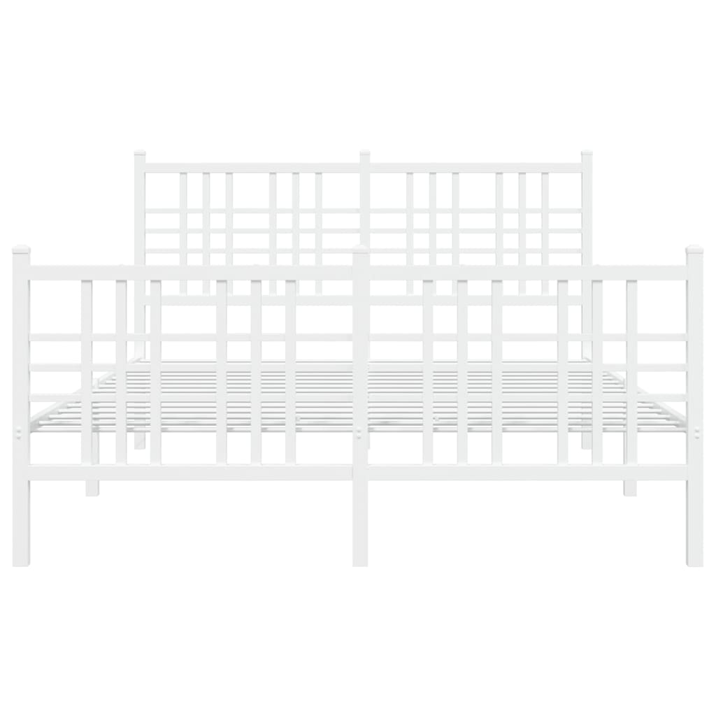Metalni okvir kreveta uzglavlje i podnožje bijeli 120x190 cm