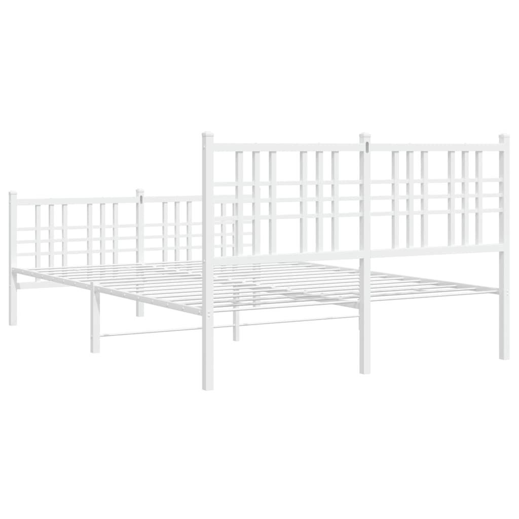 Metalni okvir kreveta uzglavlje i podnožje bijeli 120x190 cm