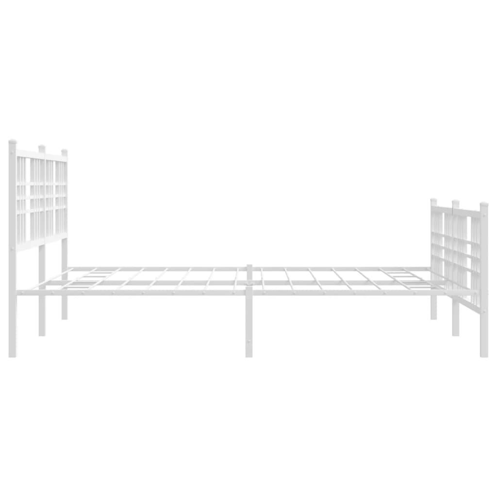 Metalni okvir kreveta uzglavlje i podnožje bijeli 150 x 200 cm