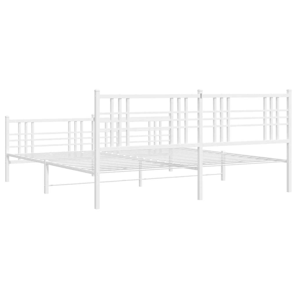Metalni okvir kreveta uzglavlje i podnožje bijeli 180x200 cm