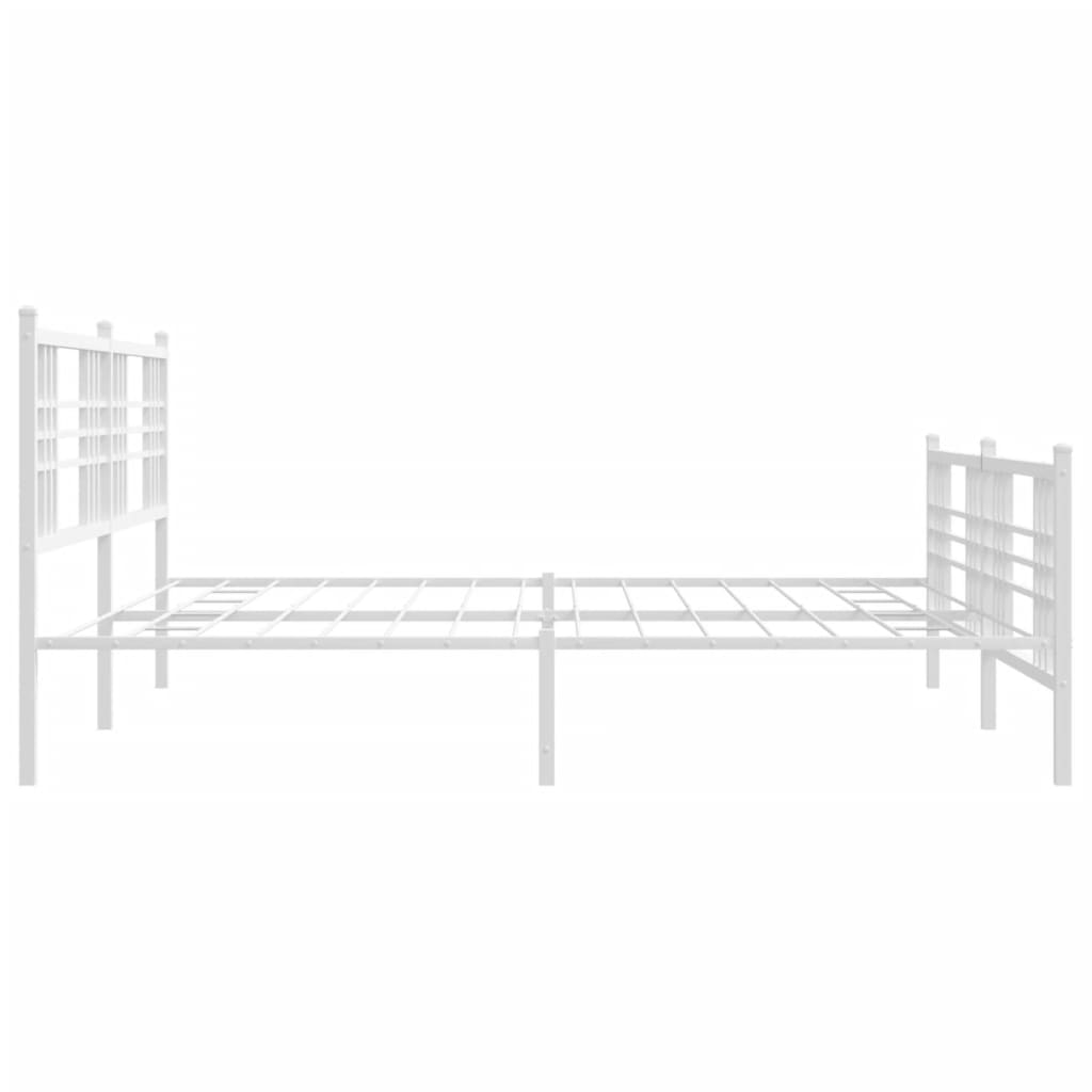 Metalni okvir kreveta uzglavlje i podnožje bijeli 183x213 cm