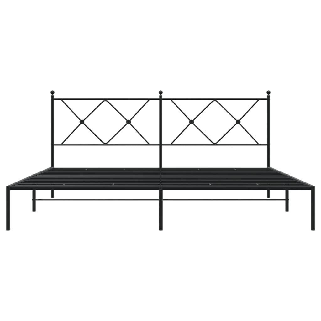 Metalni okvir za krevet s uzglavljem crni 183x213 cm