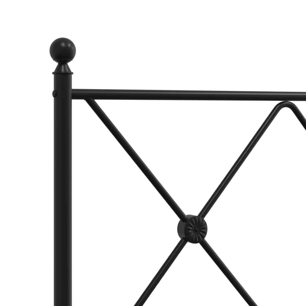 Metalni okvir kreveta uzglavlje i podnožje crni 100x190 cm