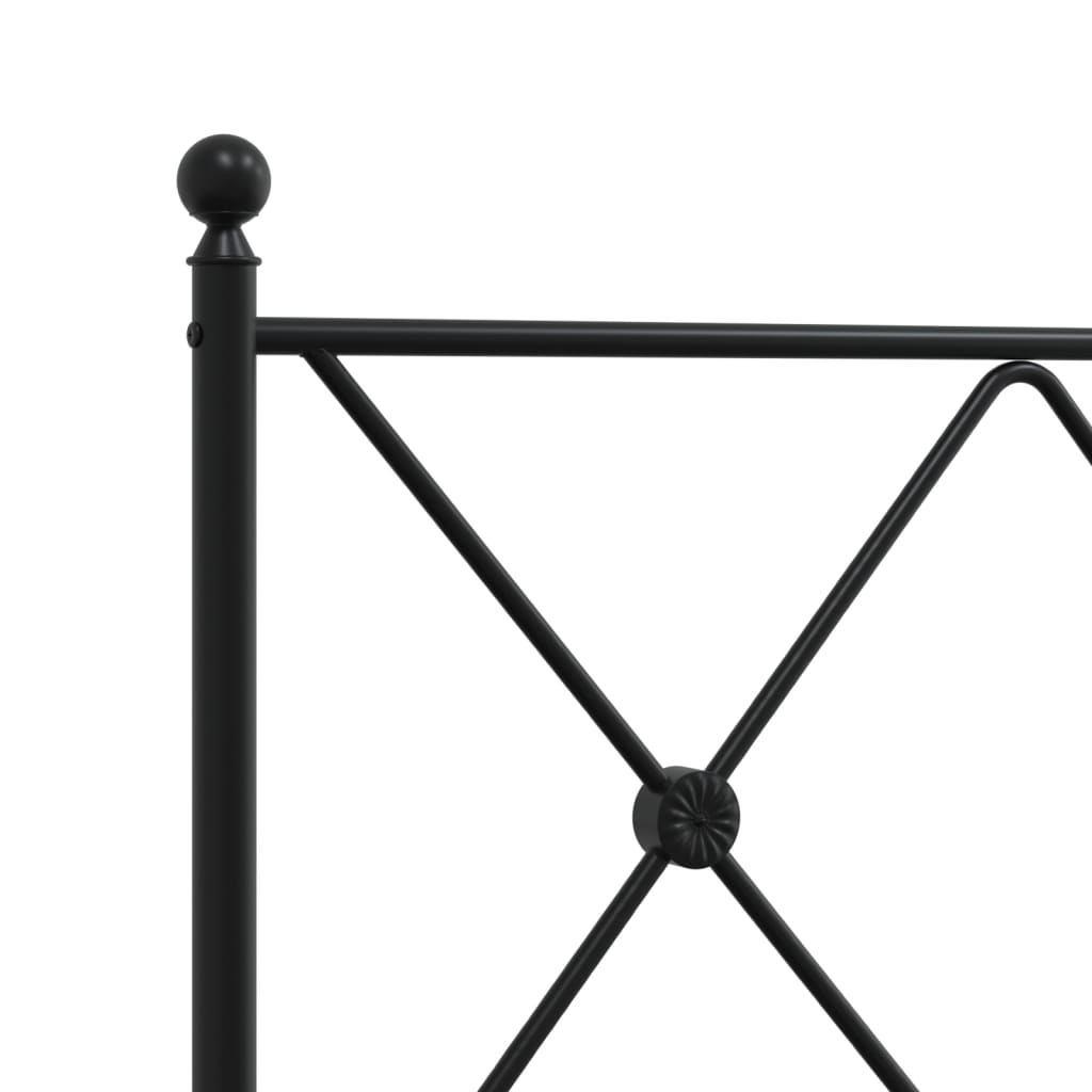 Metalni okvir kreveta uzglavlje i podnožje crni 120x190 cm