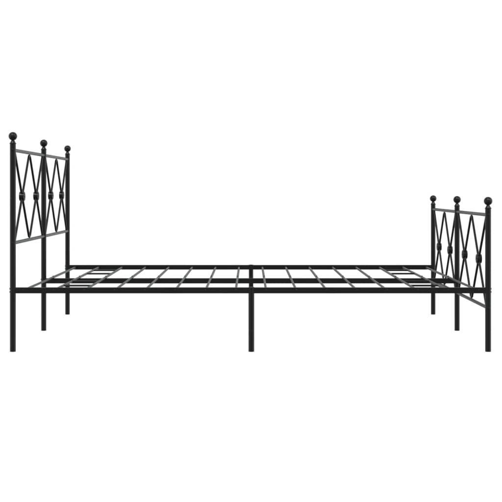 Metalni okvir kreveta uzglavlje i podnožje crni 150x200 cm