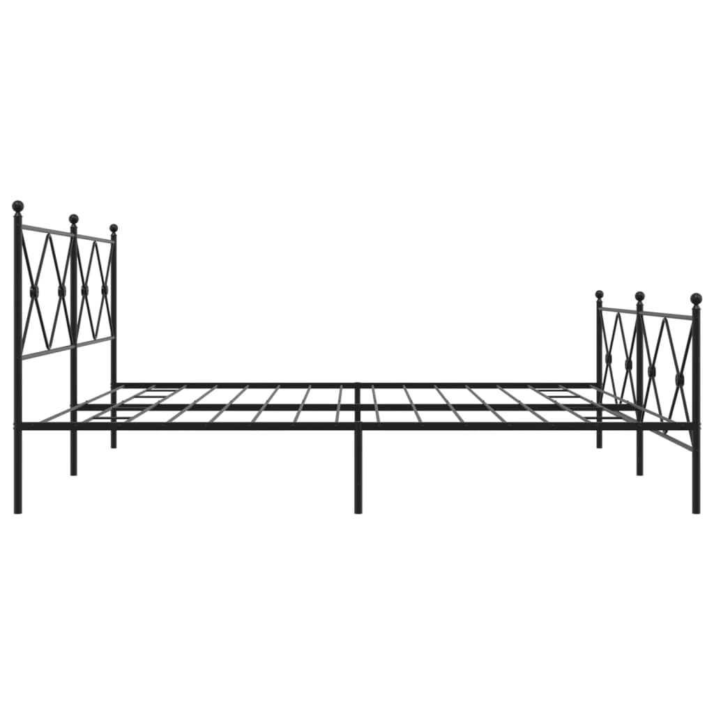Metalni okvir kreveta uzglavlje i podnožje crni 193x203 cm