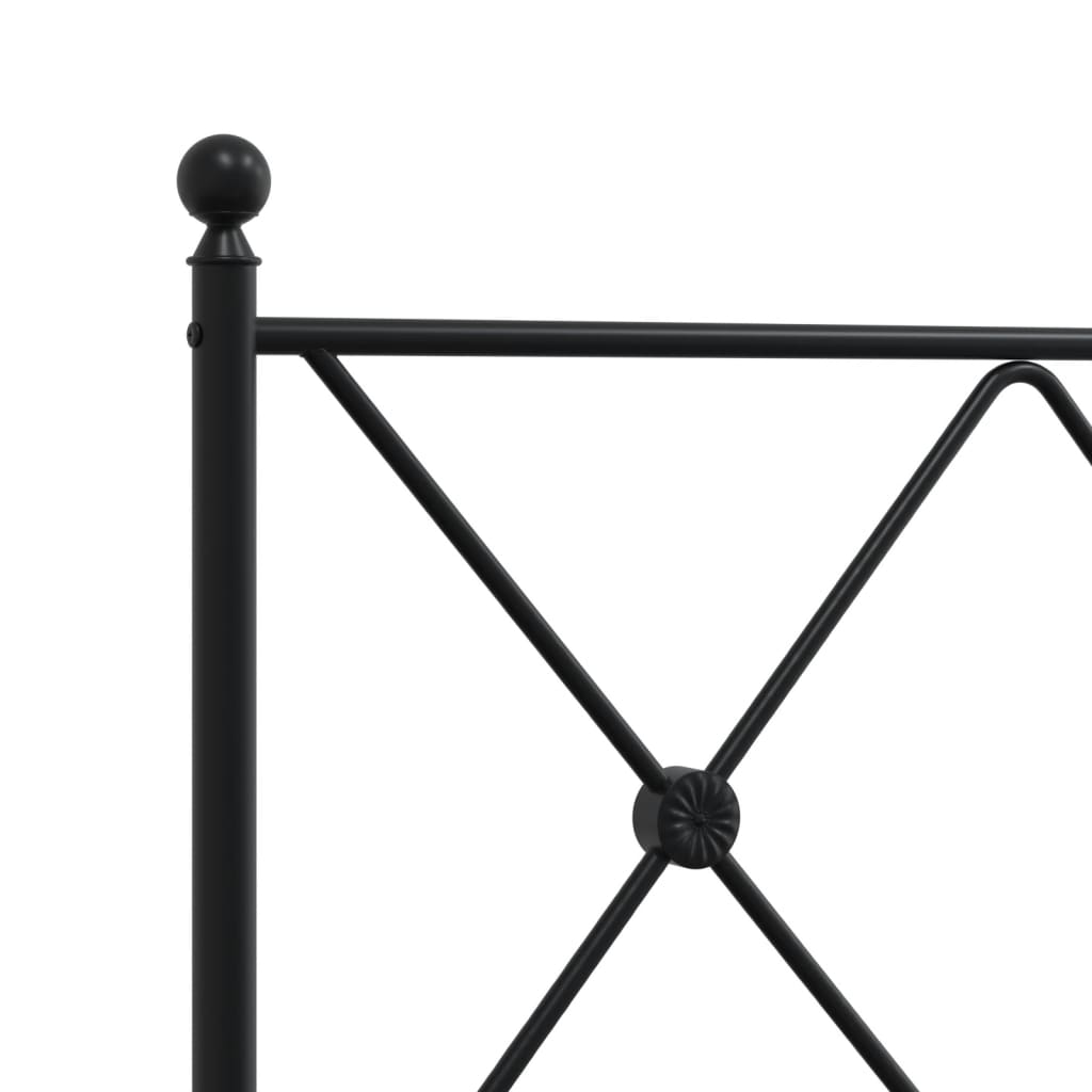 Metalni okvir kreveta uzglavlje i podnožje crni 193x203 cm